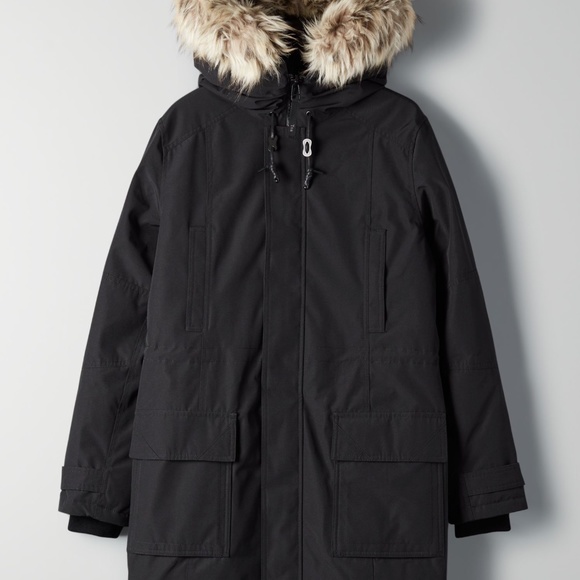 ARITZIA TNA Black Parka with Fur Trim - Picture 7 of 16
